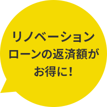 リノベーションローンの返済額がお得に!